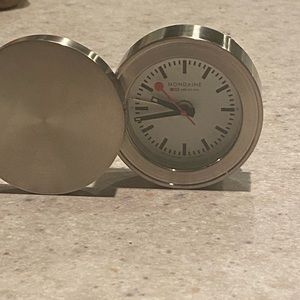 Mondaine MSM.64410 SBB Stainless Steel Alarm Clock